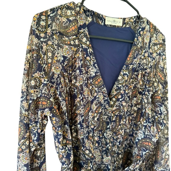 Natural Life Navy Paisley Tie Waist Maxi Dress - Picture 4 of 7